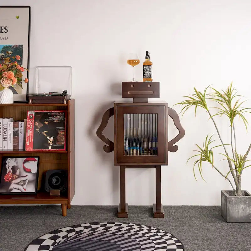 Meuble de rangement en bois 42 robots Casier à vin