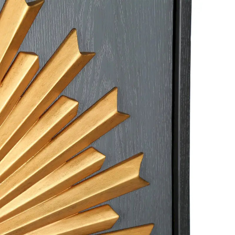 Vaisselier/buffet de rangement de style campagnard en bois massif avec 2 portes et motif soleil - L 80 cm x P 42 cm x H 98 cm