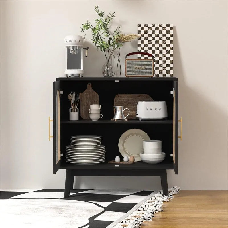 Buffet de salle à manger, meuble de rangement de cuisine d'appoint - 39,9 P x 80 l x 80 H cm