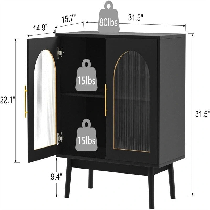 Buffet de salle à manger, meuble de rangement de cuisine d'appoint - 39,9 P x 80 l x 80 H cm