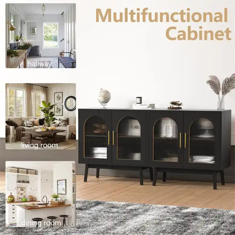 Buffet de salle à manger, meuble de rangement de cuisine d'appoint - 39,9 P x 80 l x 80 H cm