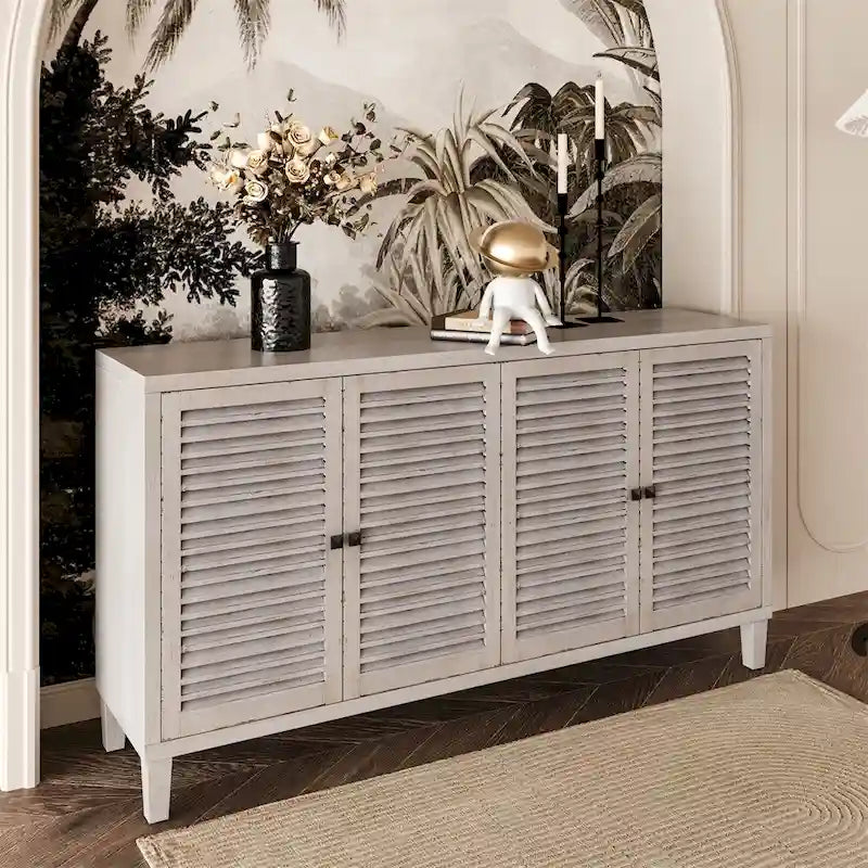 Buffet vaisselier 4 portes à volets roulants