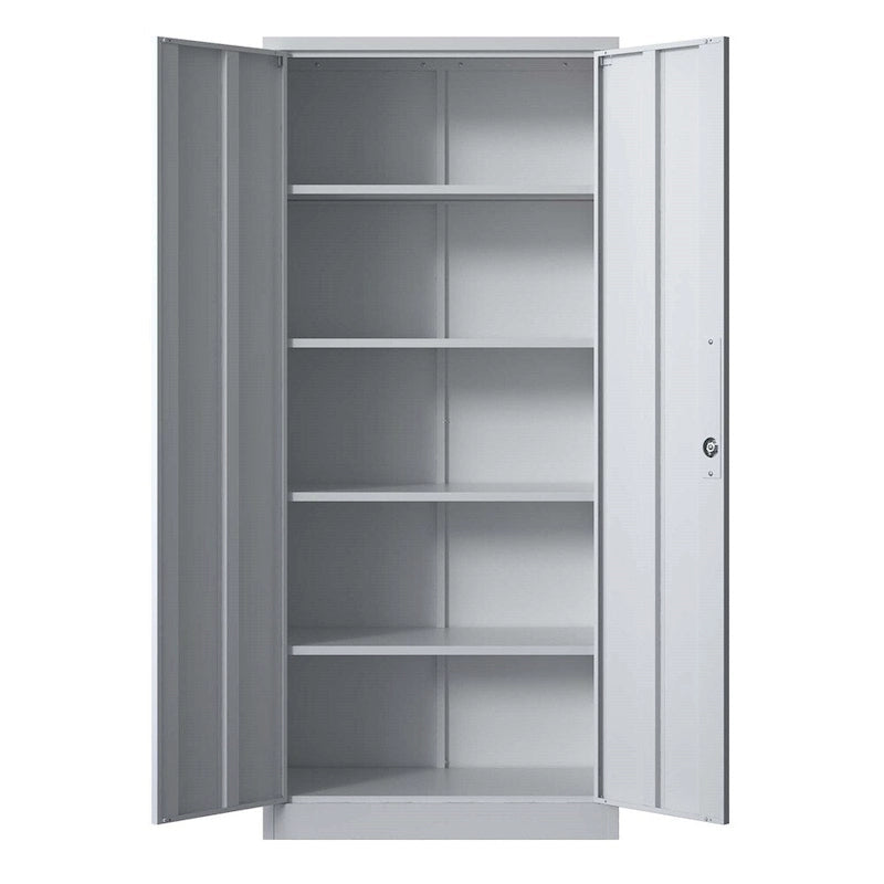 Armoire de rangement métallique verrouillable de 71H avec portes et 4 étagères