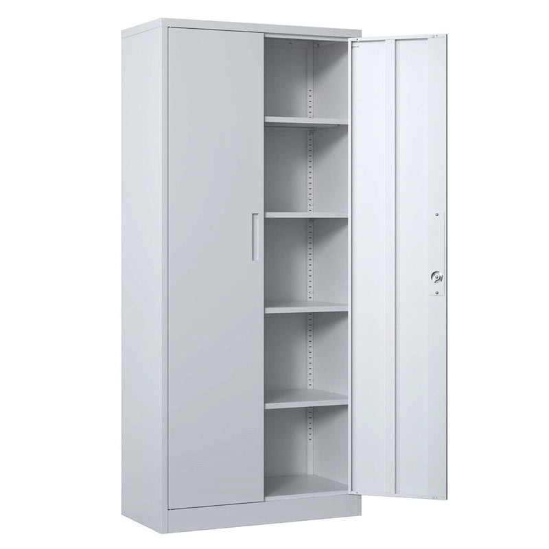 Armoire de rangement métallique verrouillable de 71H avec portes et 4 étagères