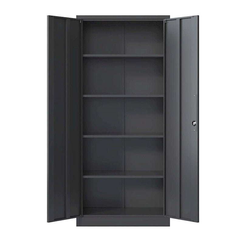 Armoire de rangement métallique verrouillable de 71H avec portes et 4 étagères