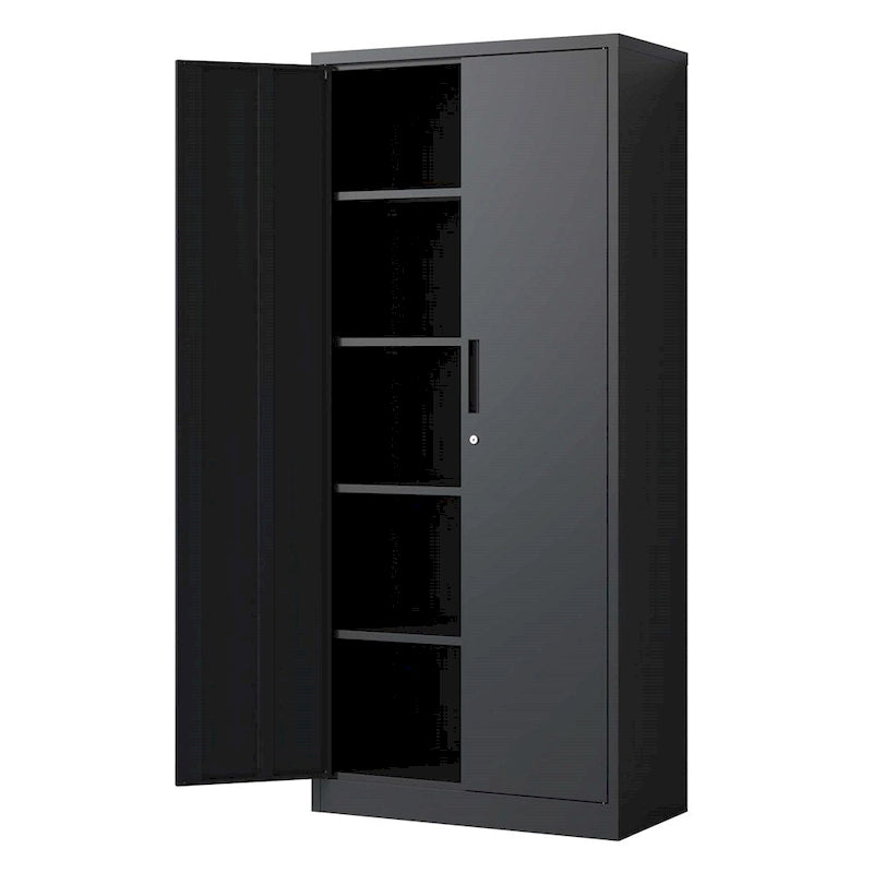 Armoire de rangement métallique verrouillable de 71H avec portes et 4 étagères