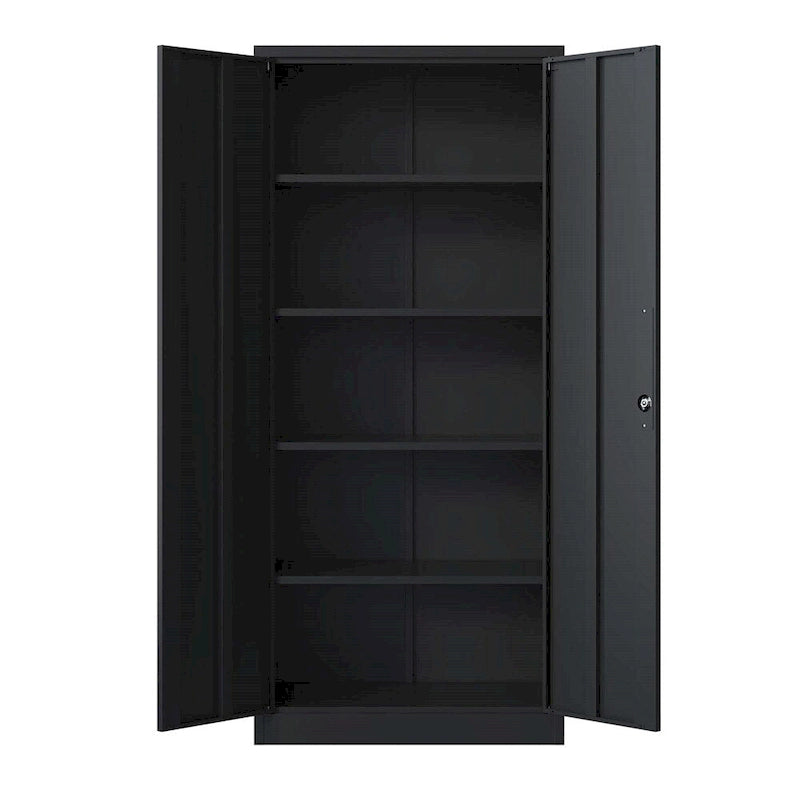 Armoire de rangement métallique verrouillable de 71H avec portes et 4 étagères