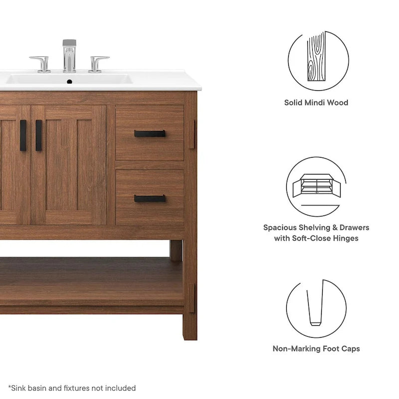 Meuble-lavabo de salle de bain en bois de 36 po (lavabo non inclus) - 36 po