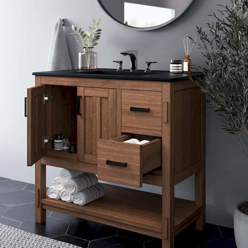 Meuble-lavabo de salle de bain en bois de 36 po (lavabo non inclus) - 36 po