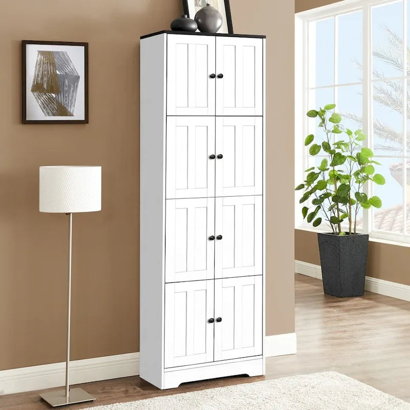 Armoire de rangement haute avec 8 portes et 4 étagères Armoire murale - 24,00 L * 12,80 l * 72,40 H