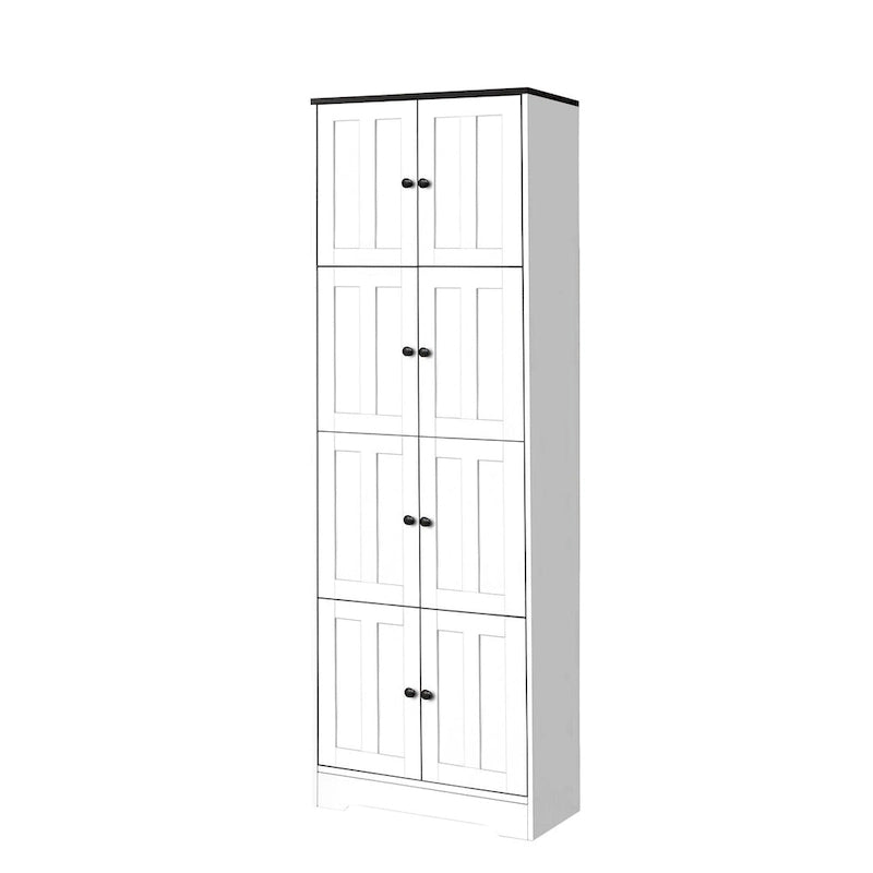 Armoire de rangement haute avec 8 portes et 4 étagères Armoire murale - 24,00 L * 12,80 l * 72,40 H