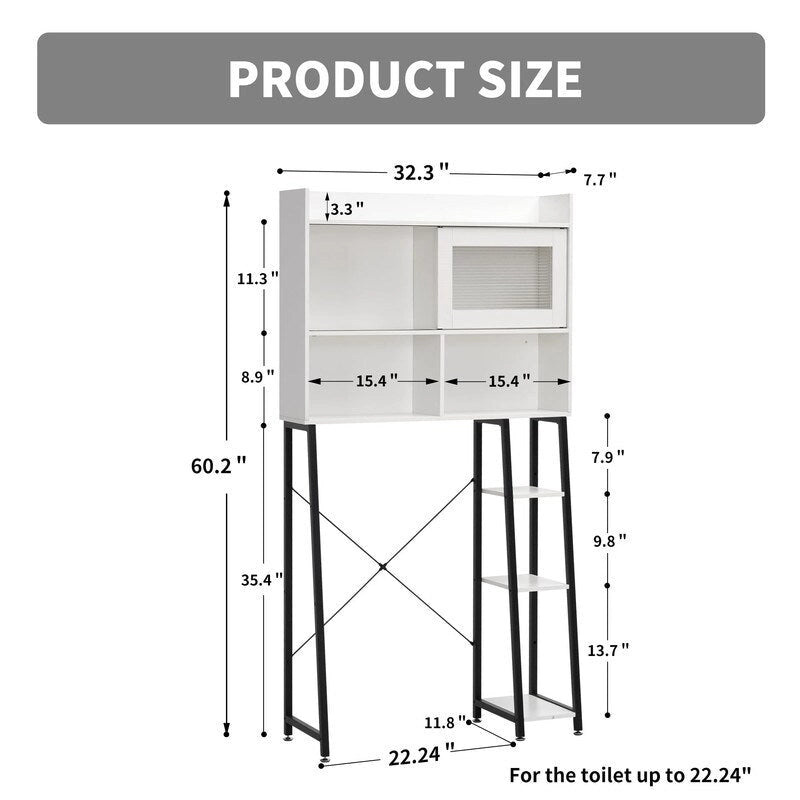 Meuble de rangement pour toilettes - 11,8P x 32,3L x 60,2H