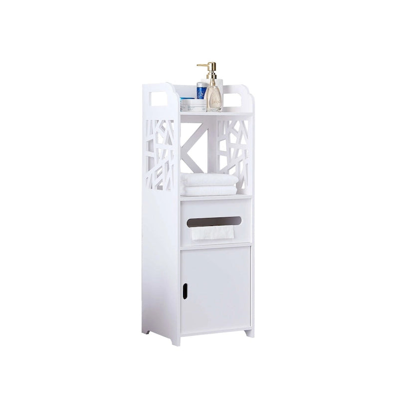 Meuble de rangement de salle de bain, blanc