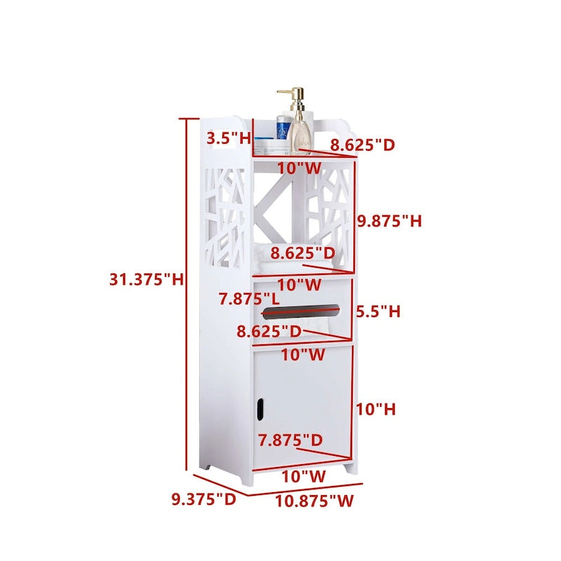 Meuble de rangement de salle de bain, blanc