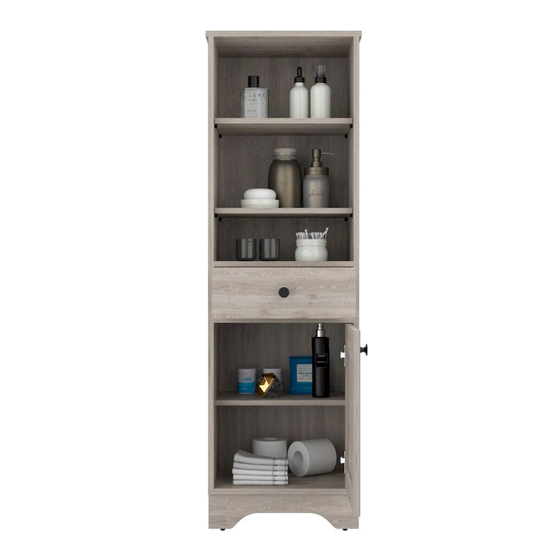 Meuble bas de salle de bain,Deux étagères intérieures,Deux étagères ouvertes,Une porte,pour salle de bain,cuisine,salon